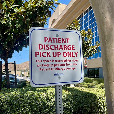 Patient discharge pick-up only sign