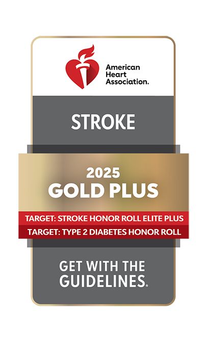 2025 American Heart Association Get with the Guidelines Stroke Gold Plus Target: Stroke Honor Roll Elite Plus - Type 2 Diabetes Honor Roll